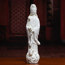 Dai Yutang Single Dragon dripping Guanyin BodhisattBodhisattva upright Buddha Deed white porcelain standing observation of the Soundceramic Sculpture art