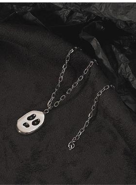 幽灵毛衣链钛钢骷髅吊坠中性风