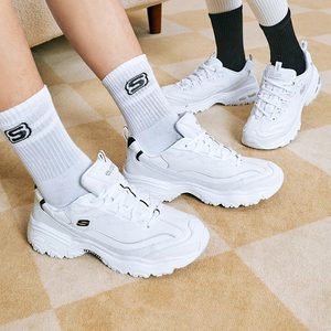 斯凯奇秋冬季男女新款情侣鞋经典小白鞋老爹鞋透气舒适增高运动鞋