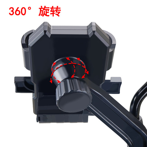 电动车手机导航支架车载手机架外卖后视镜支架摩托车手机支架充电 - 图3