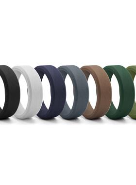 新款8MM斜边 硅胶戒指欧美戒指男士户外运动指环热销爆款