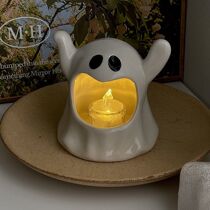 Cute Ghost Ceramic Ghost Candle Holders Ashtrays Tabletop Pendulum Pieces Little Nightlight KTV Bar Ambience Creative Decorations