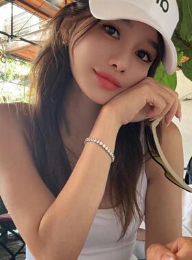 BELLEBIANCA简单闪亮网球手链  轻奢日常手链手镯