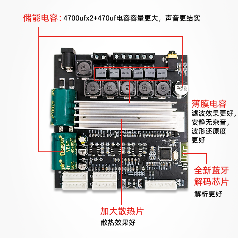 ZK-TB22P 2.1声道蓝牙音频功放板TPA3116模块TWS对箱电位器外接-图0