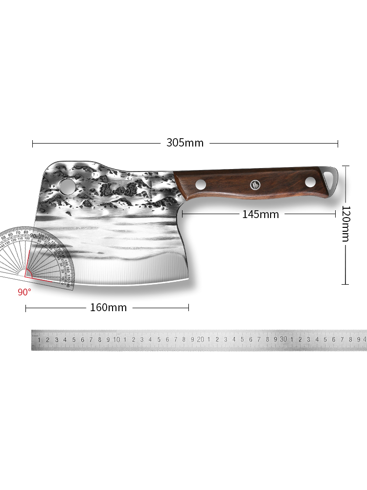 张小泉菜刀家用锻打斩切两用刀官方旗舰店正品厨房砍骨头专用刀具-图3