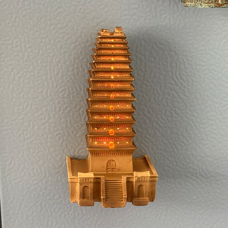 西安博物院小雁塔夜灯磁吸冰箱贴西安文创礼物旅游创意生日礼物