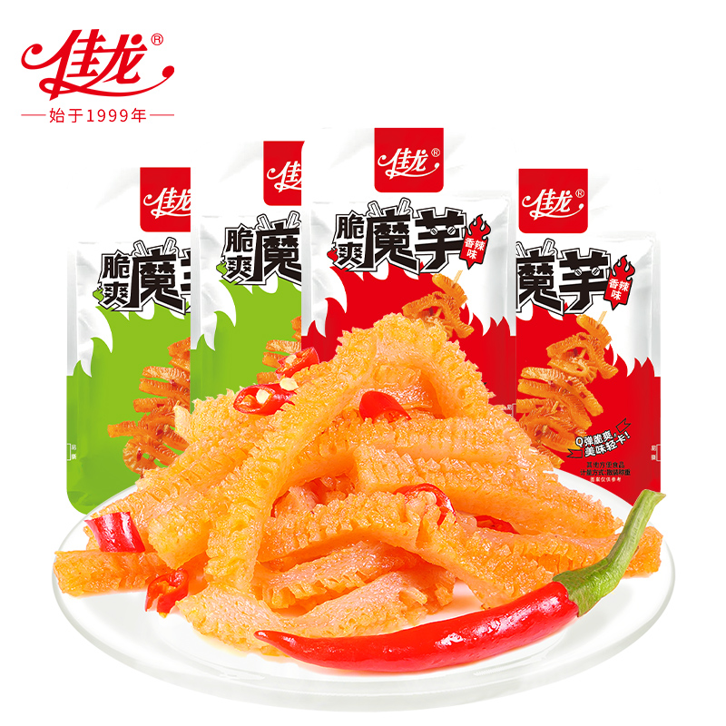 佳龙魔芋爽素毛肚脆爽魔芋香辣辣条零食40包