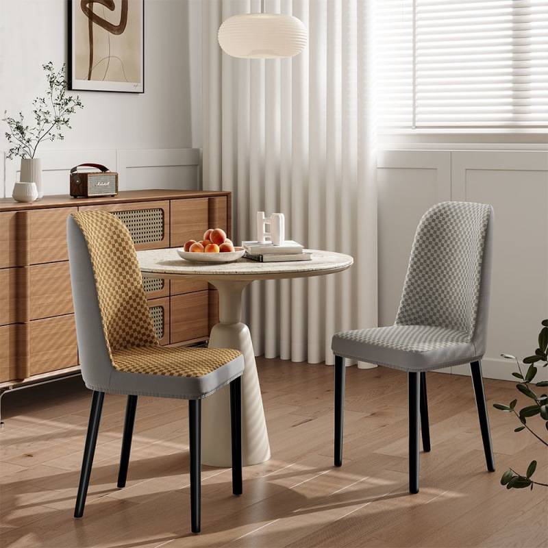 新款夏季冰丝椅子套弧形简约凉席坐垫一体椅套全包耐脏型餐椅 - 图1