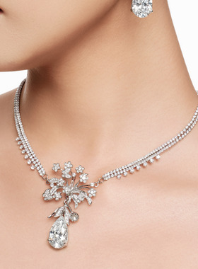 【春上新】MOH动物絮语系列蝴蝶花束水滴钻石项链轻奢女士锁骨链