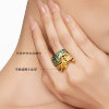 MOH Gold Label Gold Fu Shi Green Crystal Stacked Ring