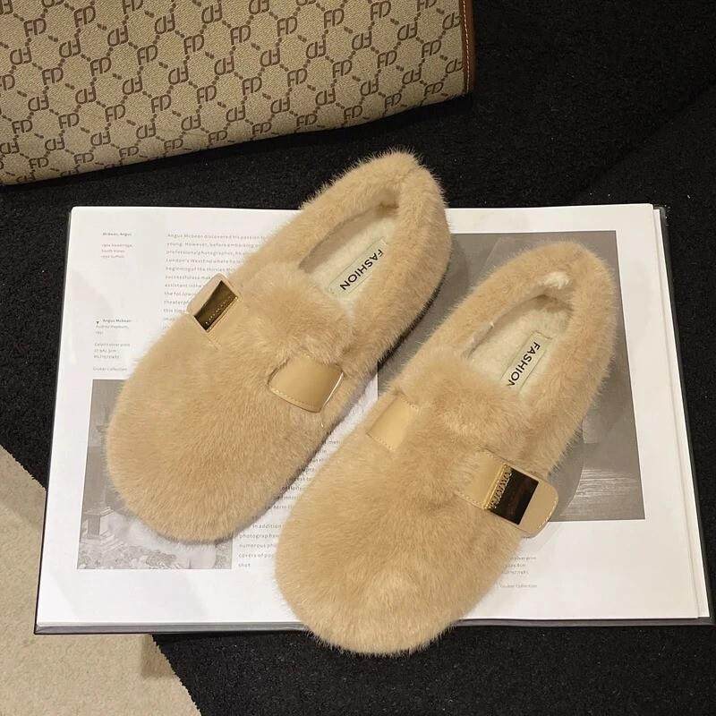 觅华轻奢女鞋企业店平底包头毛毛拖鞋女外穿新T款秋冬高级感一脚,淘宝优惠券,粉丝福利购,淘宝优惠卷