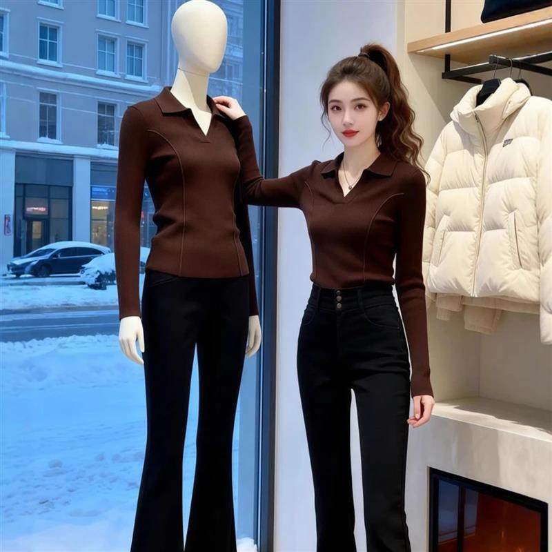 清启优选百货美拉德polo衫翻领针织打底衫女秋冬毛衣内搭长袖上衣,淘宝优惠券,粉丝福利购,淘宝优惠卷