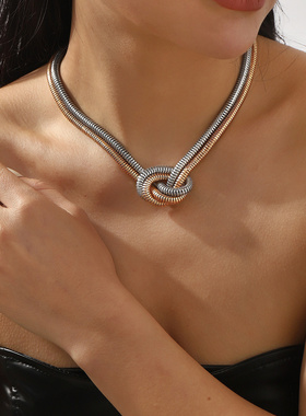 跨境复古个性编织麻纹结做旧嘻哈