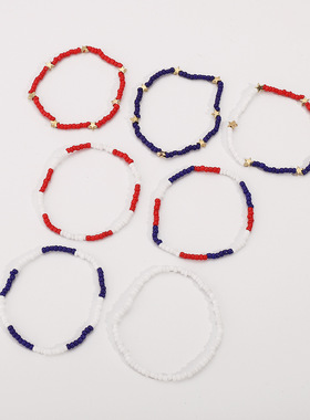 2799跨境节日撞色米珠串珠手链套