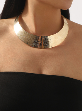 跨境夸张环形纹理设计项圈时尚个