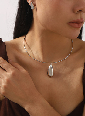 欧美极简几何吊坠项圈小众冷淡风