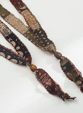 新款布艺印花项链复古民族风设计