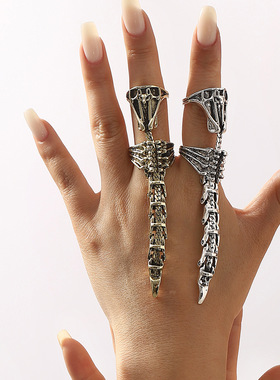 跨境做旧复古风个性蝎子活口戒指