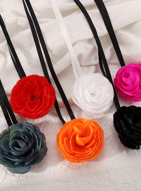 复古玫瑰ins高级感项链choker夏