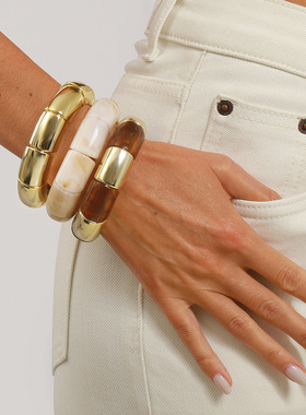 跨境个性手镯时尚高级感轻奢亚克