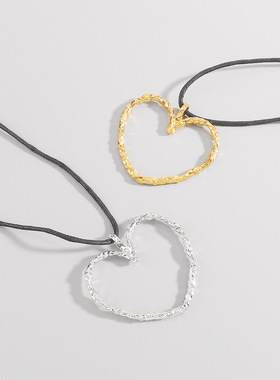 欧美镂空爱心形吊坠项饰简约风小