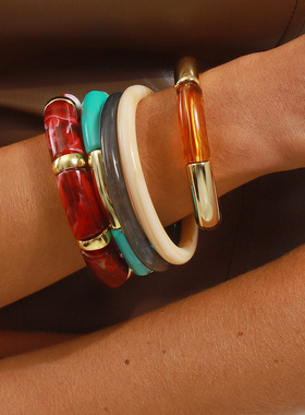 跨境热销不规则几何开口手镯秋冬