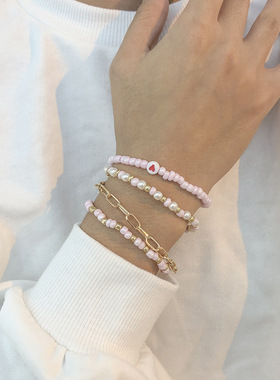 B1399欧美跨境简约合金链条手链