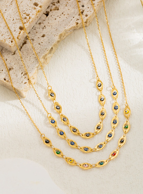 ZN0302欧美INS风不锈钢镂空恶魔