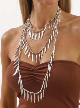 ZA跨境个性气质潮流冷淡风串珠项