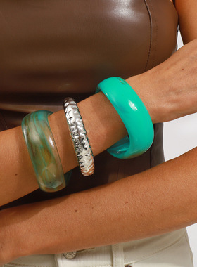 复古个性跨境亚克力晕染不规则几