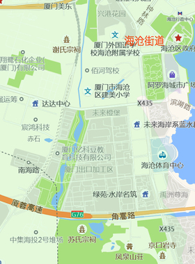 厦门市海沧区地图2025年行政区划市区主城区街道交通地图图片素材