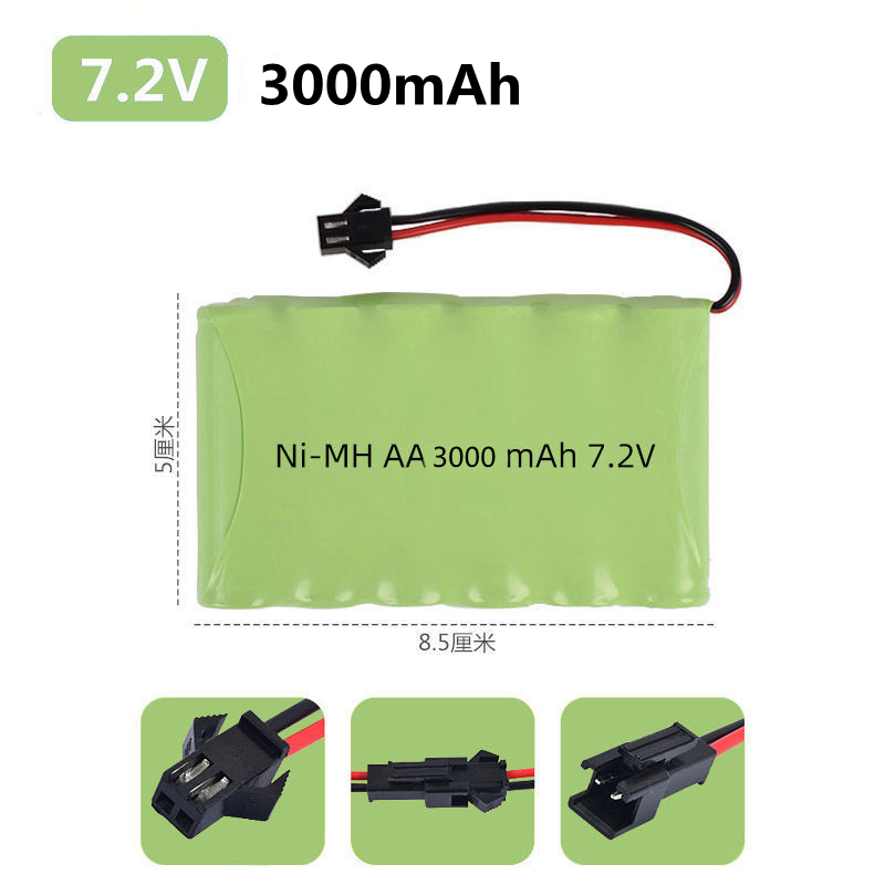 4.8V6V7.2V遥控挖掘机越野爬行玩具四驱车大容量充电池组电线5号 - 图0