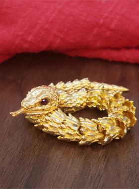 沙金可活动蛇狂舞摆件工艺