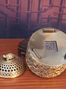 新中式黄铜鹤龟延年熏香炉