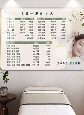 阅美丽采耳馆装饰画定制价目表价
