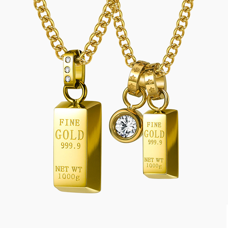 官方正品暴富金砖吊坠18k送锁骨链 wyk项坠/吊坠