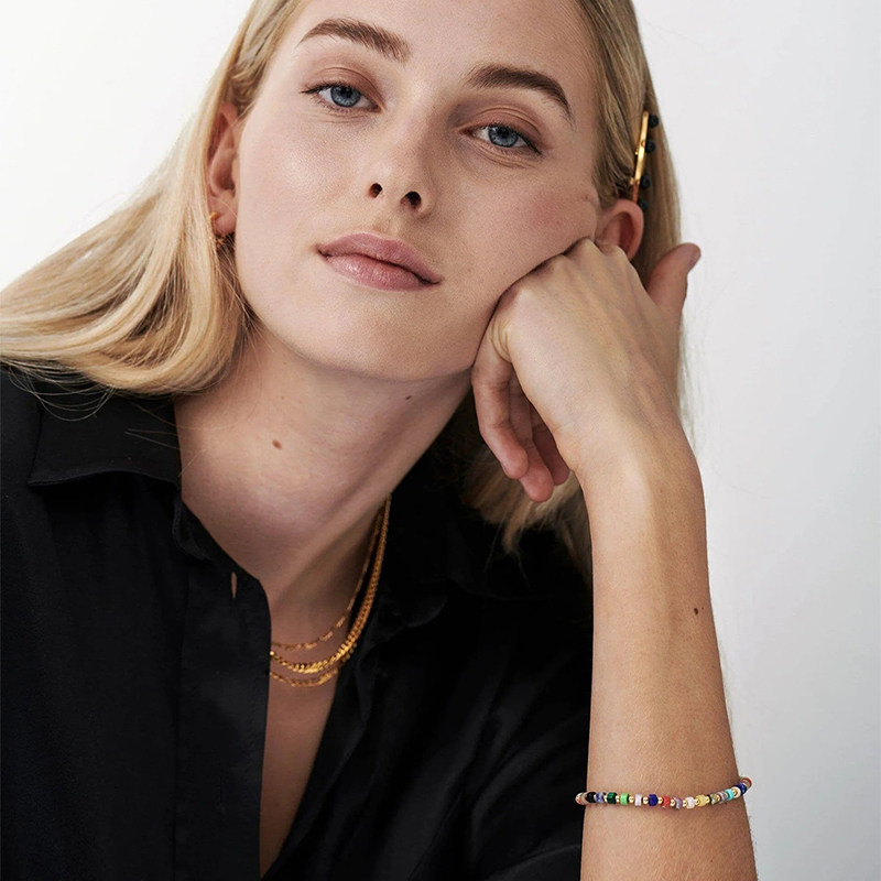 官方正品张子枫同款天然石彩色手链 wyk手链