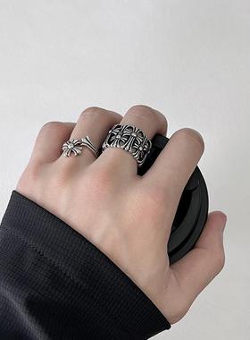 复古个性十字开口戒指