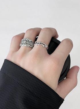 十字花个性复古开口戒指