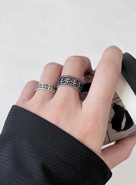 十字花个性复古开口戒指