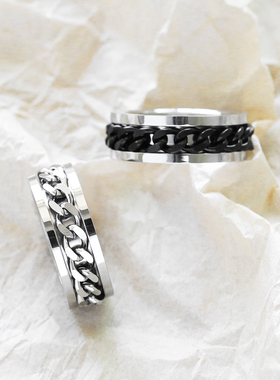 KILLWMMER可转动钛钢戒指