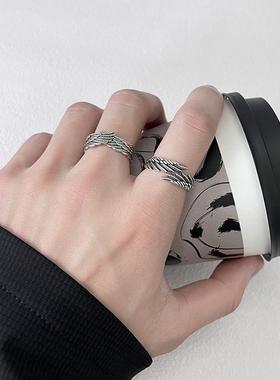 天使羽毛个性复古戒指