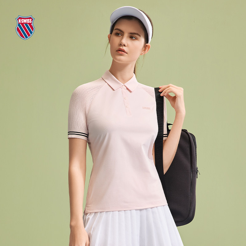 KSWISS盖世威网球POLO衫女夏季透气白色短袖T恤运动上衣1910096,淘宝优惠券,粉丝福利购,淘宝优惠卷