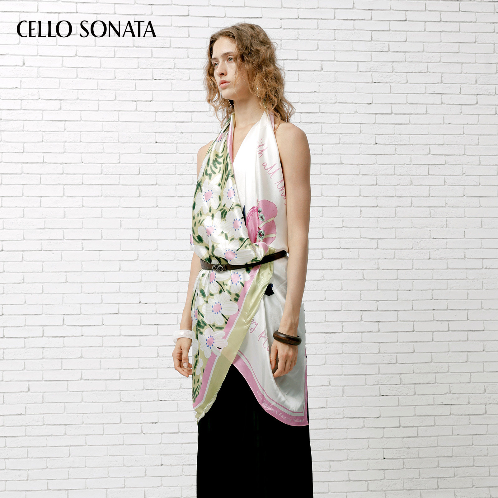 Cello Sonata 艺术家联名系列原创印花抹胸上衣大号丝巾方巾,淘宝优惠券,粉丝福利购,淘宝优惠卷