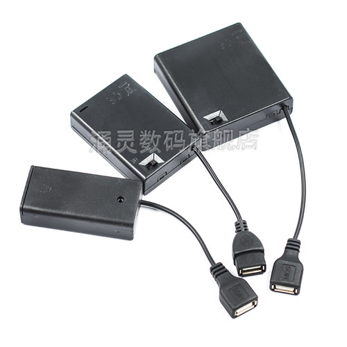 5号电池盒仓座2/3/4/8节带盖开关USB电源接口4.5/6电源led灯牌12v - 图0