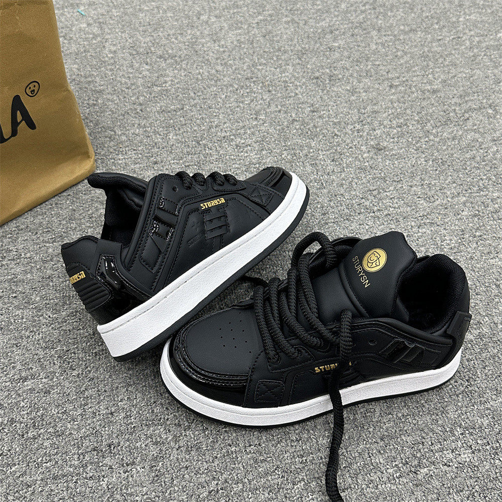 黑金拼色复古麻绳厚底面包鞋男ins潮百搭小众原创休闲情侣板鞋女,淘宝优惠券,粉丝福利购,淘宝优惠卷