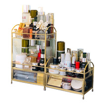 New Arrival Gold Glass Clear Makeup Organizer Perfume