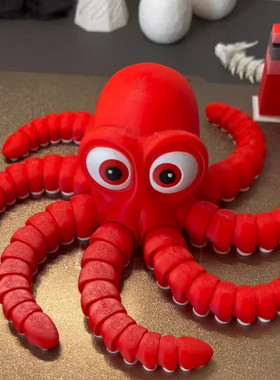 3d打印大眼章鱼摆件手办玩具