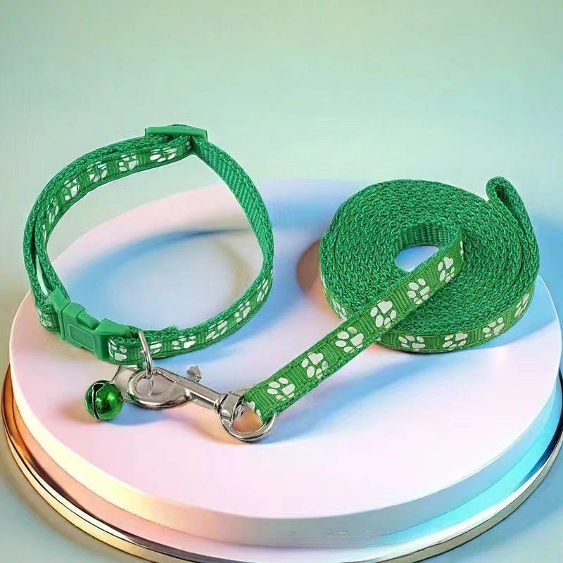 宠物小型牵引绳脚印项圈套装猫咪狗狗外出绳子小型宠物牵引带绳子,淘宝优惠券,粉丝福利购,淘宝优惠卷
