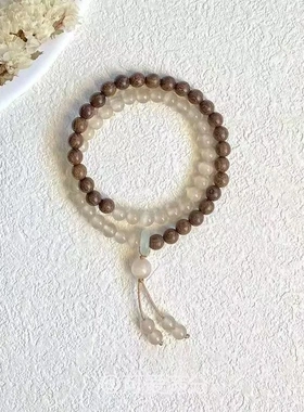 新中式天山翠多圈跑环串珠手链女双圈叠戴手串小众精致高级感手链